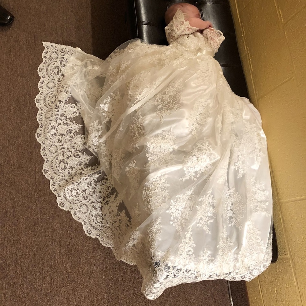 Handmade flower girl/ baptismal gown